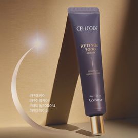 Coréana CELLCODE Retinol 3000 Cream 30ml 1.01fl.oz. – Wrinkle-Improving Night Cream with Stable Retinol & Deep Moisture for Dry, Aging Skin _ Made in KOREA